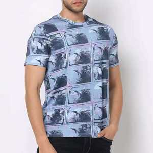 T-shirt pour homme à col rond et manches courtes, coupe classique, respirant, en polyester tricoté, imprimé par sublimation, décontracté, été, séchage rapide - Product Image 1