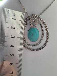 Pendentif vintage en argent sterling marqué avec turquoise, fait main, bijoux en pierres précieuses, élégant, pour femme, vente en gros, export - Product Image 2