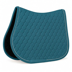 Tapis de selle de dressage TOUGH TACK vert matelassé en polyester avec doublure en polaire et coque synthétique – Équipement d'équitation - Product Image 2