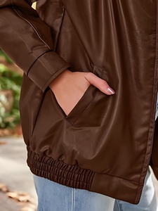 Vestes surdimensionnées en cuir véritable pour femmes, vestes de haute qualité pour femmes, vente en gros, manteaux de moto tendance, logo personnalisé OEM - Product Image 5