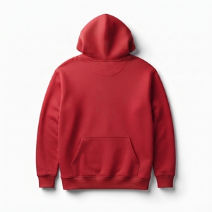 <b>Red</b> Hooded <b>Sweatshirt</b> <b>Men</b> Regular Fit 100% Cotton Fleece Front Pocket Casual Autumn Wear Printed Logo - Product Image 2