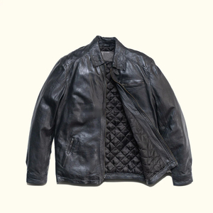 Vestes en cuir vintage pour hommes sur mesure, vente en gros, nouveau design, veste de motard en cuir noir personnalisée pour hommes - Product Image 1