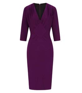 Robe polo classique pour femme avec bordure blanche - Tissu piqué bleu marine - Robe sportive à manches courtes avec logo personnalisé - Product Image 1