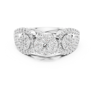 Anillo de diamante GOLDRUSH de 10K para mujer, diseño personalizado, anillo de oro blanco certificado para mujer, joyería de compromiso de lujo - Product Image 4