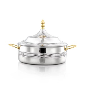 Casserole en acier inoxydable avec couvercle conique, bouton en bois, design minimaliste, forme ronde, durable, compatible avec tous les types de cuisinières - Product Image 4