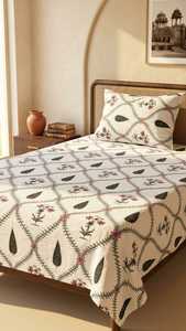 Handmade High Quality Cotton Hand Block Printed Floral Bedsheet and 1 Pillow Covers <b>Bedding</b> <b>Set</b> For Home Decor Bulk Product - Product Image 1