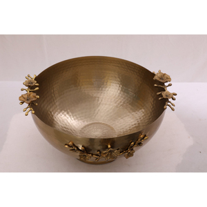 Elegante Tazón Metálico con Base de Ramas Florales, Acabado Dorado Pulido, Vajilla para Bodas y Hogar, Regalo Decorativo - Product Image 2
