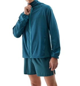 Personalizado al aire libre correr entrenamiento deporte fútbol gimnasio cortavientos pista Anorak poliéster cremallera completa sudaderas con capucha hombres chaqueta de fútbol - Product Image 4