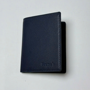 Beem's Navy Blue Genuine Leather Fold <b>Wallet</b> <b>for</b> <b>Men</b> Slim Short Minimalist Luxury RFID Blocking Cash <b>Card</b> Holder - Product Image 3