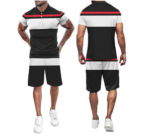 Conjuntos Cortos de Verano para Hombre, 2 Piezas, Manga Corta, Secado Rápido, Transpirables, Conjuntos de Dos Piezas para Hombre, Camiseta y Pantalones Cortos con Logotipo Personalizado - Product Image 1