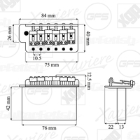 D46BB Black Electric Guitar Tremolo Bridge Made in Korea Stringed Instruments Part & Accessory cop
