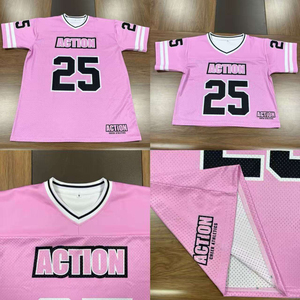 เสื้อยืดครอปสตรีทแวร์ Y2k สำหรับผู้หญิง แบบสั่งทำขายส่ง FQ เสื้อครอปคอวี พิมพ์ลายตัวเลขและตัวอักษร ลายกราฟิกอเมริกันฟุตบอล - Product Image 4