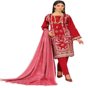 GLORIOSA Vestido de Invierno de 3 Piezas Salwar Kameez para Mujer, Estilo Pakistaní, Bordado, Tela Viscosa Bin Hameed, Diseño Étnico Moderno, Lavable - Product Image 1