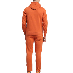 Conjunto Deportivo Unisex con Capucha Naranja, Sudadera y Pantalones de Manga Larga, Color Sólido, Casual, Transpirable, Ligero, con Estampado Acid Wash - Product Image 4