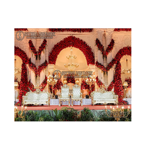 Décorations de scène de mariage de style Haveli, grandes et imposantes, élégantes décorations de mariage indiennes, fabriquées en plastique renforcé de fibres Diya, Delhi - Product Image 1