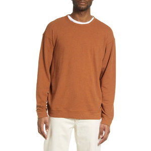 T-shirt décontracté pour homme, respirant, à manches longues, style streetwear, col rond, coupe classique, couleur unie, t-shirt premium - Product Image 3