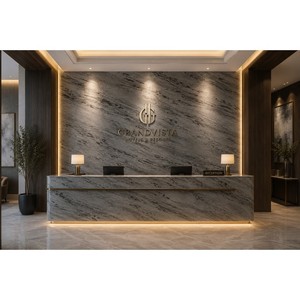 Super Quality Smoke <b>Grey</b> Marble Natural Stone Veneer Flexible Wall <b>Cladding</b> Sheet for Kitchen Bathroom Hotel - Product Image 1