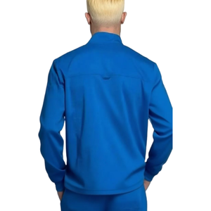 Blouse médicale bleue pour homme, fermeture éclair, uniforme d'hôpital, polyester tissé, pour clinique - Product Image 3