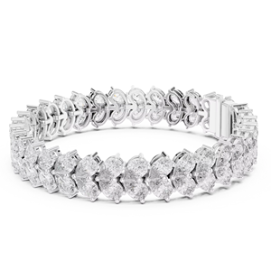 Pulsera de tenis de lujo con diamantes de corte pera cultivados en laboratorio, chapada en rodio, de oro blanco de 18 quilates, para bodas, compromisos, uso diario/oficina - Product Image 1