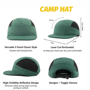 Gorra de Campamento Personalizada de 5 Paneles, Gorra Deportiva Ligera de Nailon con Impresión por Sublimación, Gorra Casual para Campamento al Aire Libre para Hombre - Product Image 6