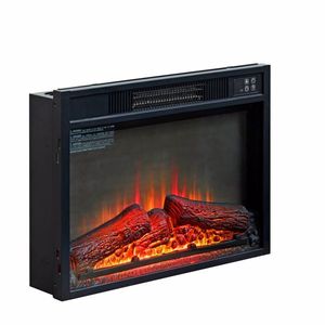 23\" Electric Fireplace Insert Heater with 3D Infrared Remote Control Black Glass View Adjustable Realism IR Technology - Product Image 6