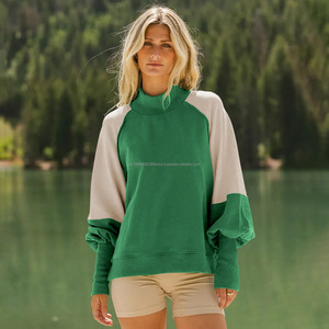 Sudaderas de mujer, suéter de bloque, ropa de otoño corta, sudaderas con capucha de cuello alto, Jersey bordado personalizado, calidad, moda para niñas - Product Image 2