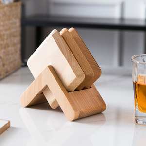 Premium Acacia <b>Wood</b> <b>Coaster</b> Wooden Tableware for Serving Tea Coffee Beverages Protects Table Surfaces - Product Image 1