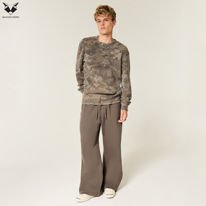 Pantalon de survêtement ample streetwear, doux, respirant et confortable pour homme, couleur marron. - Product Image 3