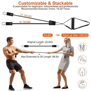 Kit de Barra de Tonificación Multifuncional para Pilates y Yoga, Bandas de Resistencia de 180 LBS para Ejercicio de Cuerpo Completo, Accesorios Premium para Pilates - Product Image 2