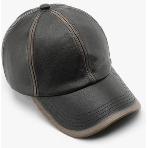 PU Leather Baseball Cap Vintage Washed Dad Hat Unisex Solid Color Low Profile Classic Adjustable Streetwear Cap - Product Image 4