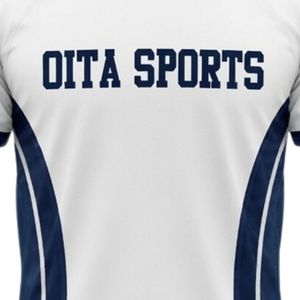 Maillot de netball unisexe blanc et bleu marine en polyester à manches courtes, vêtement de sport athlétique, uniforme d'équipe pour match - Product Image 6