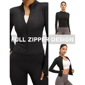 Chaqueta Deportiva Ligera para Yoga con Cierre de Cremallera, Cuello Alto, para Mujer, de Nailon, Secado Rápido - Product Image 4