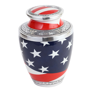 Urna de Aluminio con Bandera Americana para Cenizas Humanas, Fabricante Directo, Urna Grande para Adultos con Capacidad para 200 Pulgadas Cúbicas - Product Image 5