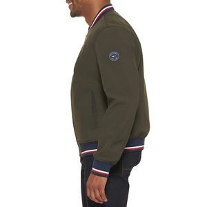 Blouson Bomber Homme Vert Olive 2026 avec Logo Brodé, Col Rabattu, Fermeture Éclair, Style Décontracté Coupe-Vent – En Vente - Product Image 5