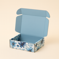 Boîte d'expédition en carton ondulé personnalisée avec impression couleur CMYK, matériaux recyclés, résistante à l'écrasement, pelliculage brillant, gaufrage, pour chaussettes en fourrure