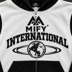 Sweat-shirt à capuche personnalisé noir et blanc avec impression graphique pour streetwear, sweat-shirt à capuche imprimé sur mesure pour homme - Product Image 2