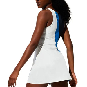 Robe de tennis sans manches pour femme, color-block, col rond, ajustée, respirante, en spandex et polyester, vêtements de sport d'été - Product Image 2