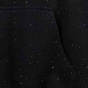 Sweat-shirts à strass minimalistes en molleton de coton, coupe oversize, style streetwear, design épuré, commande en gros, approvisionnement direct usine - Product Image 4