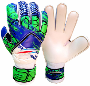 Football Goalkeeper Gloves Full Finger Green Camouflage PU Leather Non-Slip Breathable Adjustable Wrist <b>Strap</b> Hook Loop Closure - Product Image 3