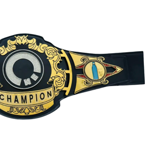 Ceinture de champion noire avec plaque dorée et motif du drapeau du Canada, ceintures de titre de collection haut de gamme - Product Image 4