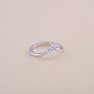 IGI Certified Marquise Diamond V-Shaped Contour Ring in <b>Solid</b> 925 Sterling <b>Silver</b> - Product Image 6