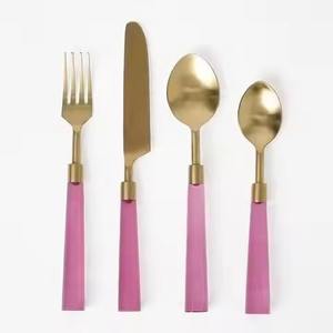 Ensemble de couverts en acier inoxydable de qualité alimentaire, anti-rouille, cuillère, fourchette, couteau, collection pour dîner - Product Image 6