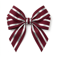 Ruban en gros-grain métallique bordeaux doré 25 mm de Neelkamal Industries, résistant au rétrécissement, 100 % polyester, pour la confection de vêtements de créateurs et de boutiques.