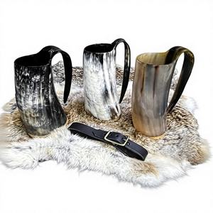 Mugs à bière et à vin de style américain personnalisés de haute qualité à double paroi en corne de bœuf, capacité de 450 ml et 100 ml, compatibles lave-vaisselle, écologiques - Product Image 3