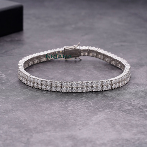 Bracelet tennis en or blanc pour femme, diamants de laboratoire, argent 925, taille brillant rond, couleur D, certifié IGI, luxe, usage quotidien - Product Image 2