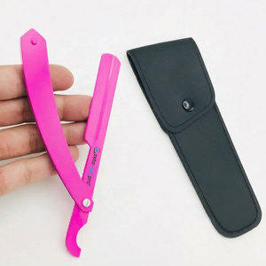 Pink Turkish Cut Throat Stainless Steel Professional Classic Men Straight <b>Razor</b> Single Blade for Face Body Use Turkish Design - Product Image 1