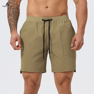 Shorts de sport pour hommes en coton, style décontracté, avec logo brodé personnalisé, bords coupés, grande taille, Bermuda - Product Image 5