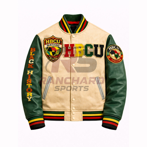 เสื้อแจ็คเก็ตวาร์ซิตี้ HBCU น้ำหนักเบาสำหรับผู้ชาย สวมใส่สบาย แจ็คเก็ตมหาวิทยาลัยแบบกำหนดเอง แจ็คเก็ตวิทยาลัยสั่งทำพิเศษ เสื้อแจ็คเก็ตวาร์ซิตี้สั่งทำ - Product Image 1