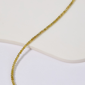 Collier de 20 carats en diamants naturels jaune foncé, authentiques, taille ronde, avec pierres précieuses d'ambre extraies de la terre, couleur ambre radieuse - Product Image 1