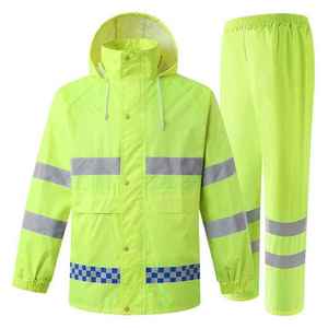 Universal Adult Waterproof Windproof Classic Fashionable Rain Suit Hooded <b>Jacket</b> Pants Set <b>Reflective</b> Polyester Outdoor Hiking - Product Image 3
